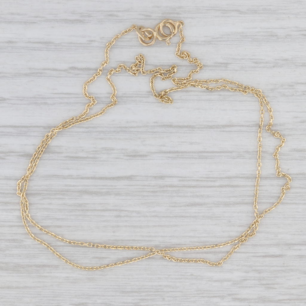 Light Gray New 18" Cable Chain Necklace 14k Yellow Gold 1mm