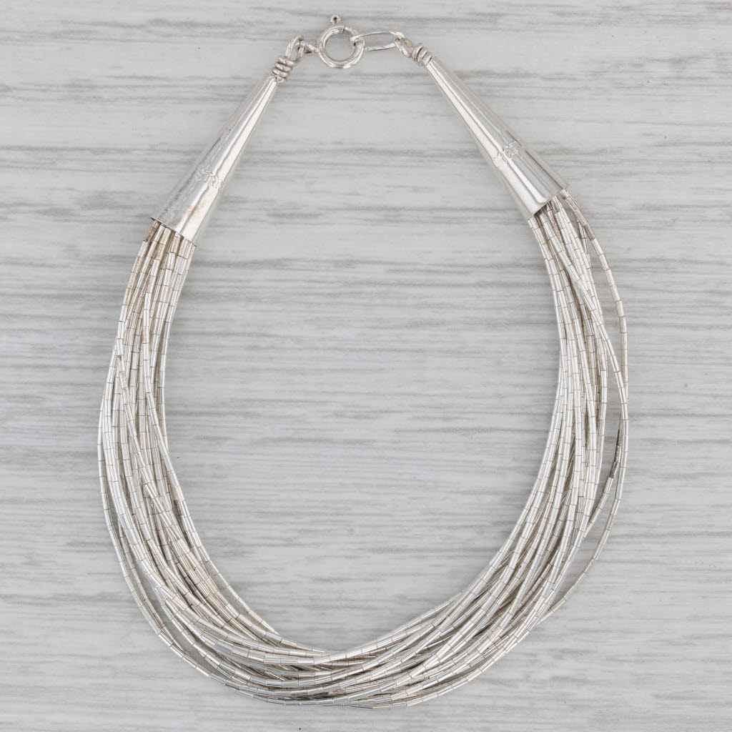 Gray 6.75" Liquid Silver Bracelet Sterling Native American Vintage