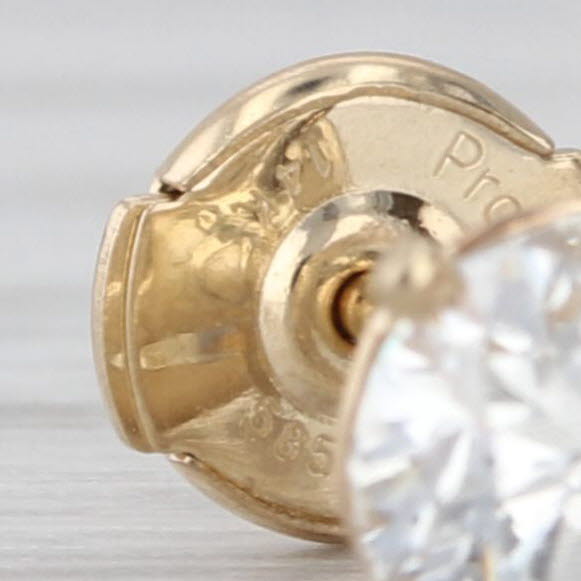 New 2.01ctw Diamond Stud Earrings 14k Yellow Gold GIA Round Solitaire Studs