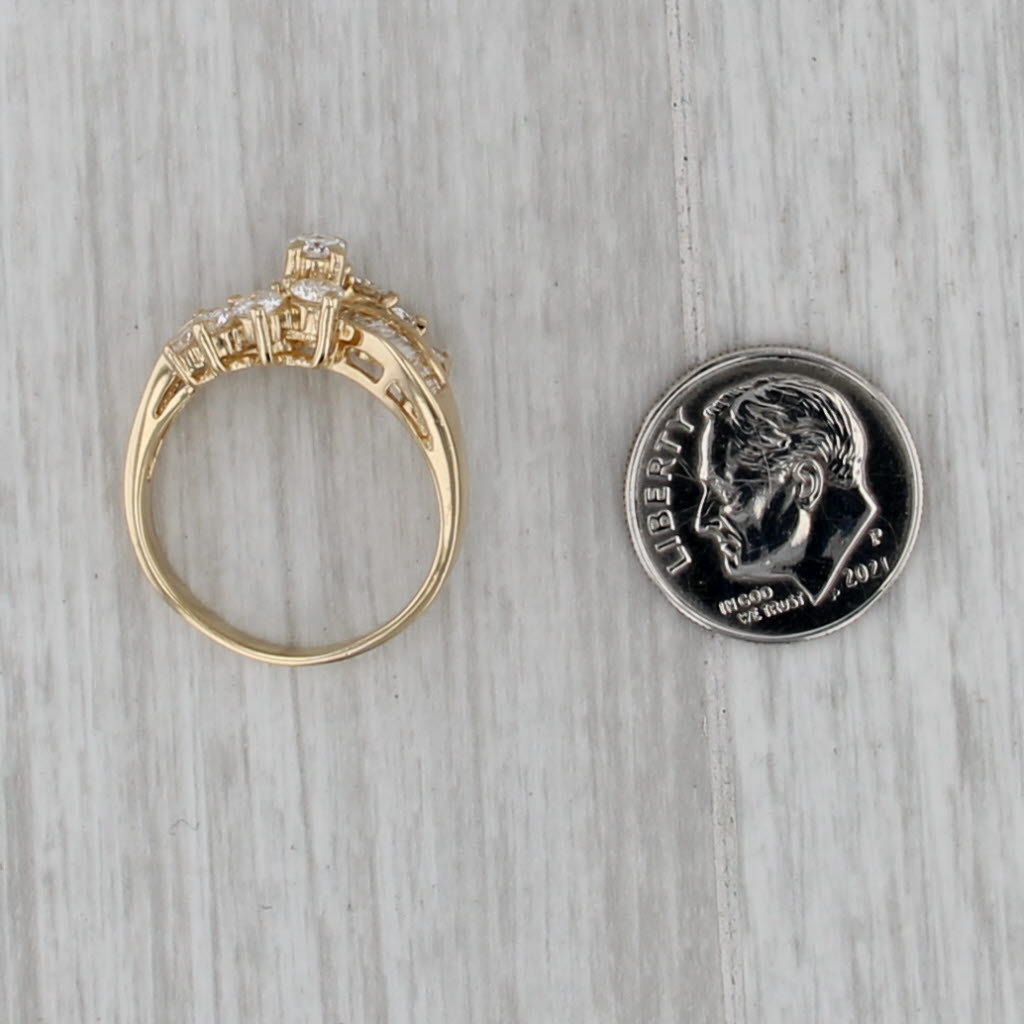 1.29ctw Diamond Bypass Overlay Ring 18k Yellow Gold Size 7.25
