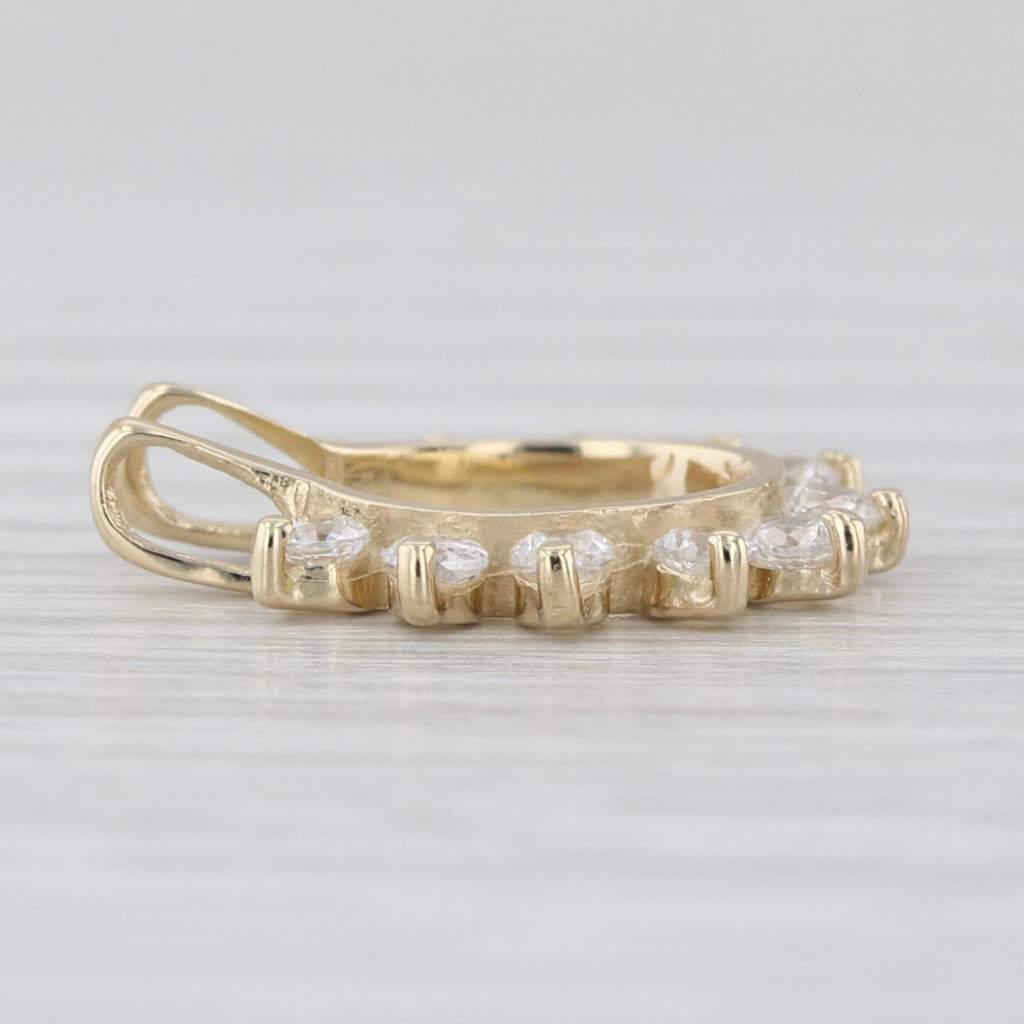 0.44ctw Cubic Zirconia Enhancer Pendant 14k Yellow Gold Open Center