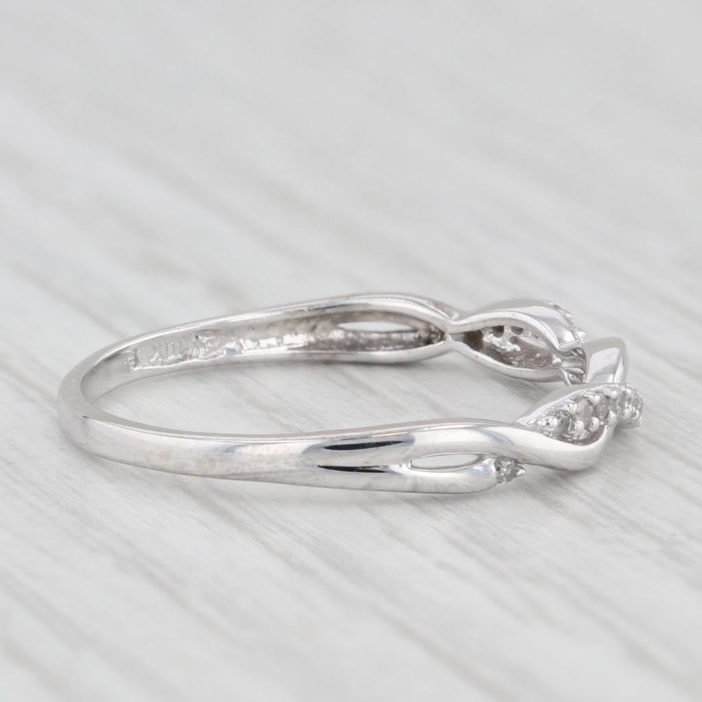 Light Gray Woven Diamond Ring 10k White Gold Size 8.5 Band Wedding Anniversary Stackable