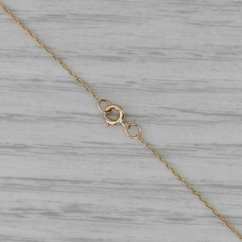 New 0.20ct Diamond Solitaire Pendant Necklace 14k Yellow Gold 18" Rope Chain