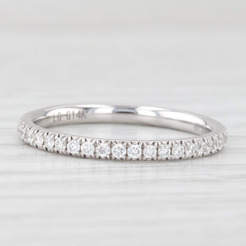 New 0.22ctw Lab Grown Diamond Wedding Band 14k White Gold S 6.5 Stackable Ring