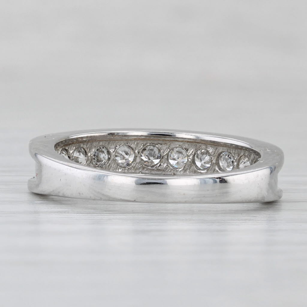 Light Gray 0.33ctw Diamond Wedding Band 14k White Gold Size 7 Anniversary Ring