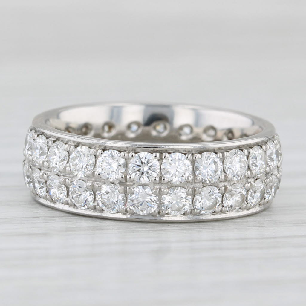 Light Gray 2.88ctw Diamond Eternity Band 950 Platinum Size 7 Ring Wedding Stackable