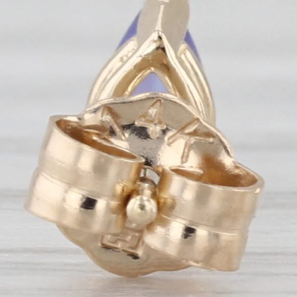 0.50ctw Tanzanite Pear Solitaire Stud Earrings 14k Yellow Gold Studs