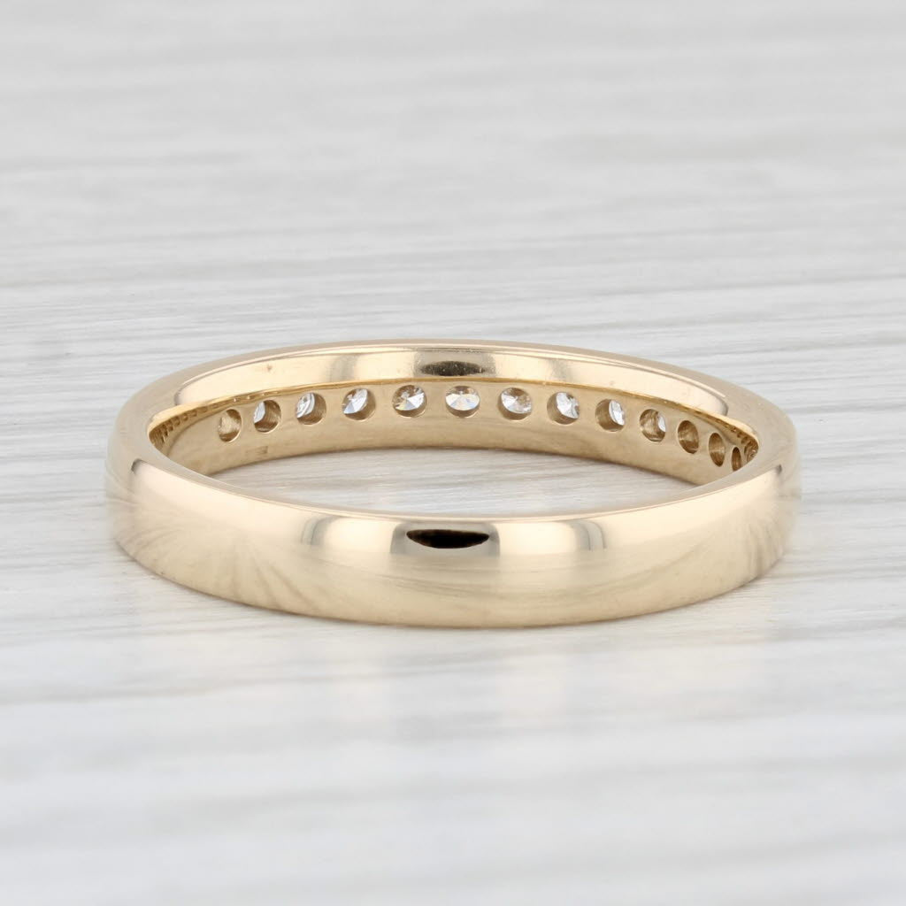 Light Gray 0.24ctw Diamond Wedding Band 14k Yellow Gold Size 7 Stackable Ring