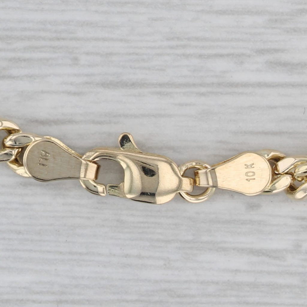 Gray Curb Chain Necklace 10k Yellow Gold 22" 3.7mm