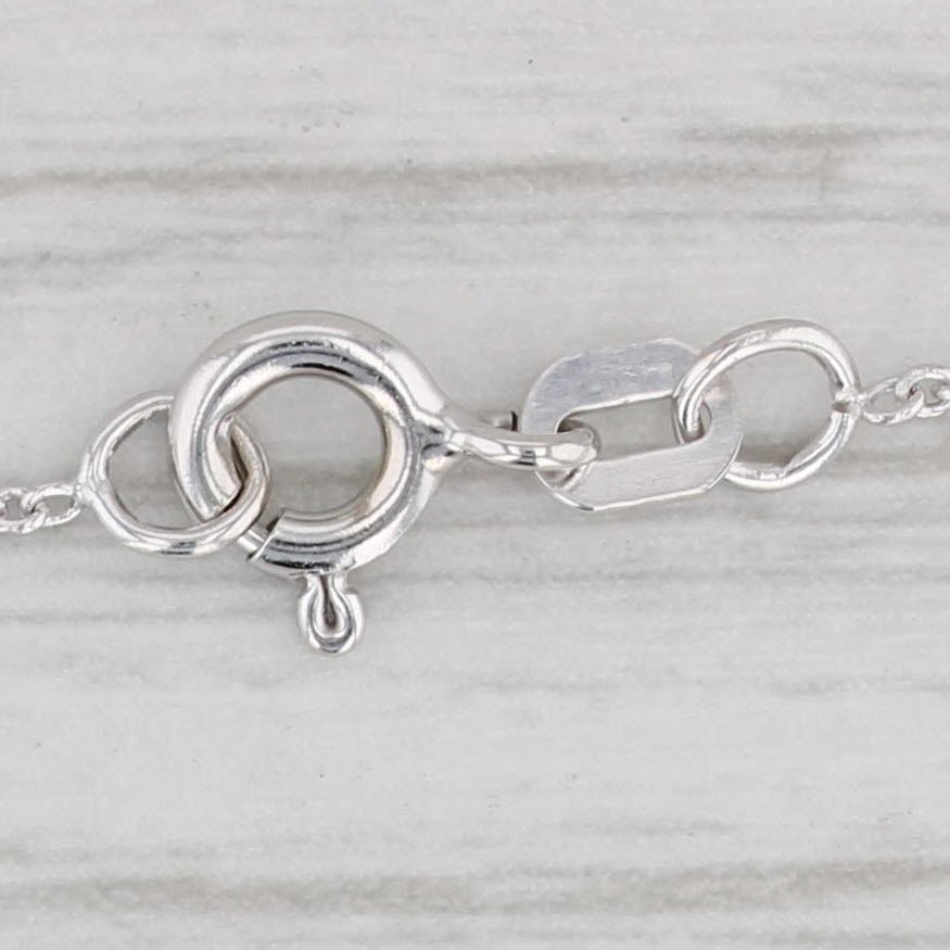 Light Gray 0.25ctw Diamond Lariat Pendant Necklace 14k White Gold 16" Cable Chain