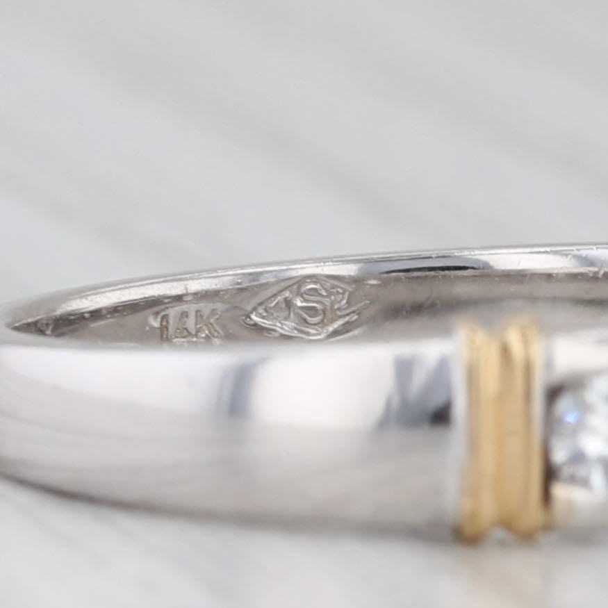Light Gray 0.50ctw Diamond Wedding Band 14k White Yellow Gold Stackable Ring Size 6.25
