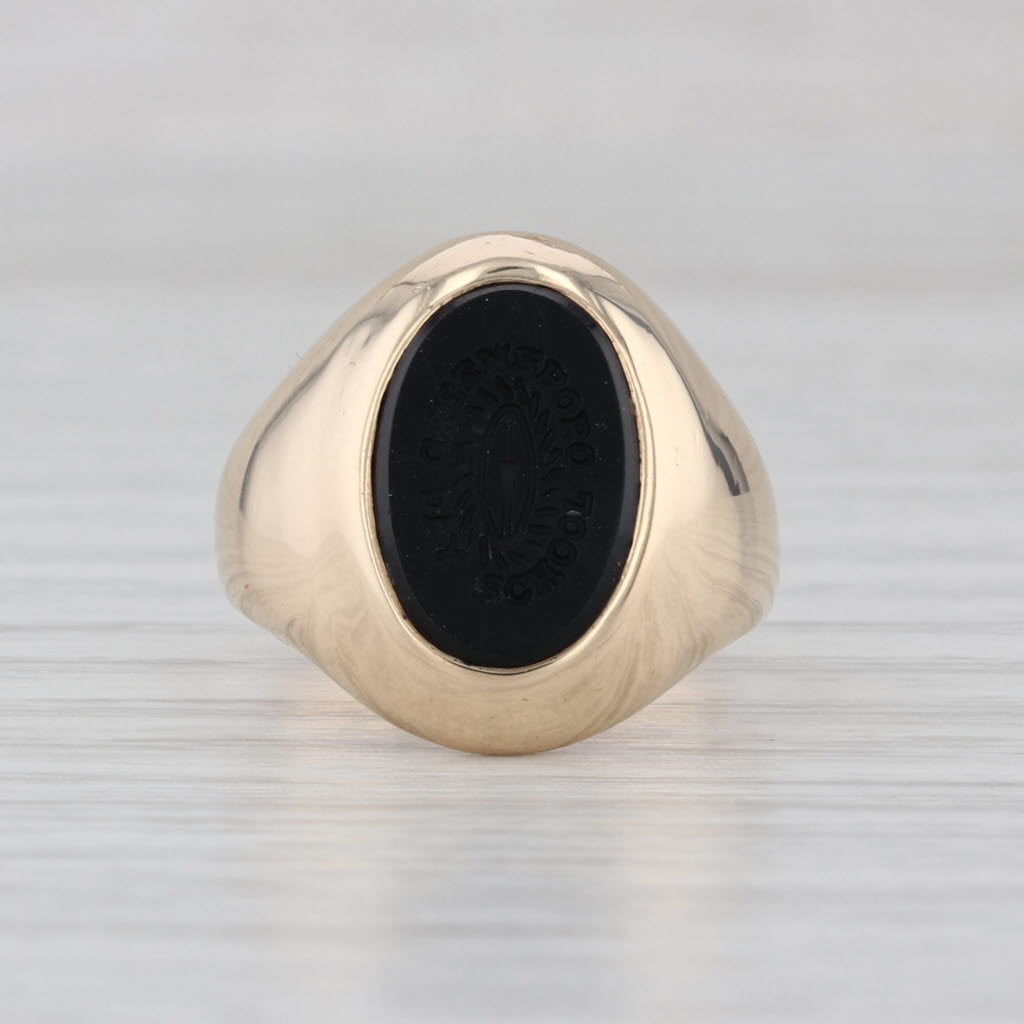 Greensboro Day School Signet Class Ring 10k Yellow Gold Size 4.5