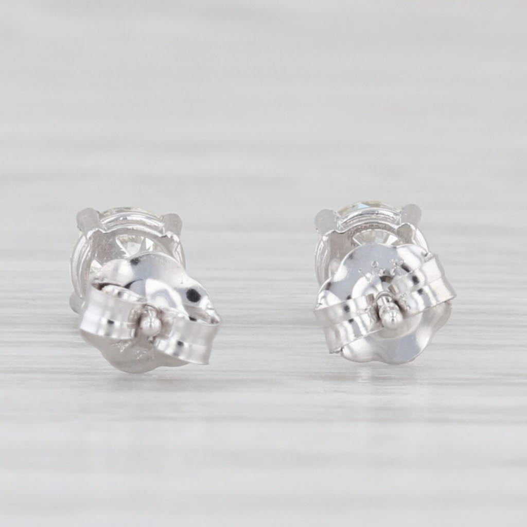 Light Gray New 0.44ctw Diamond Stud Earrings 14k White Gold Round Solitaire Studs
