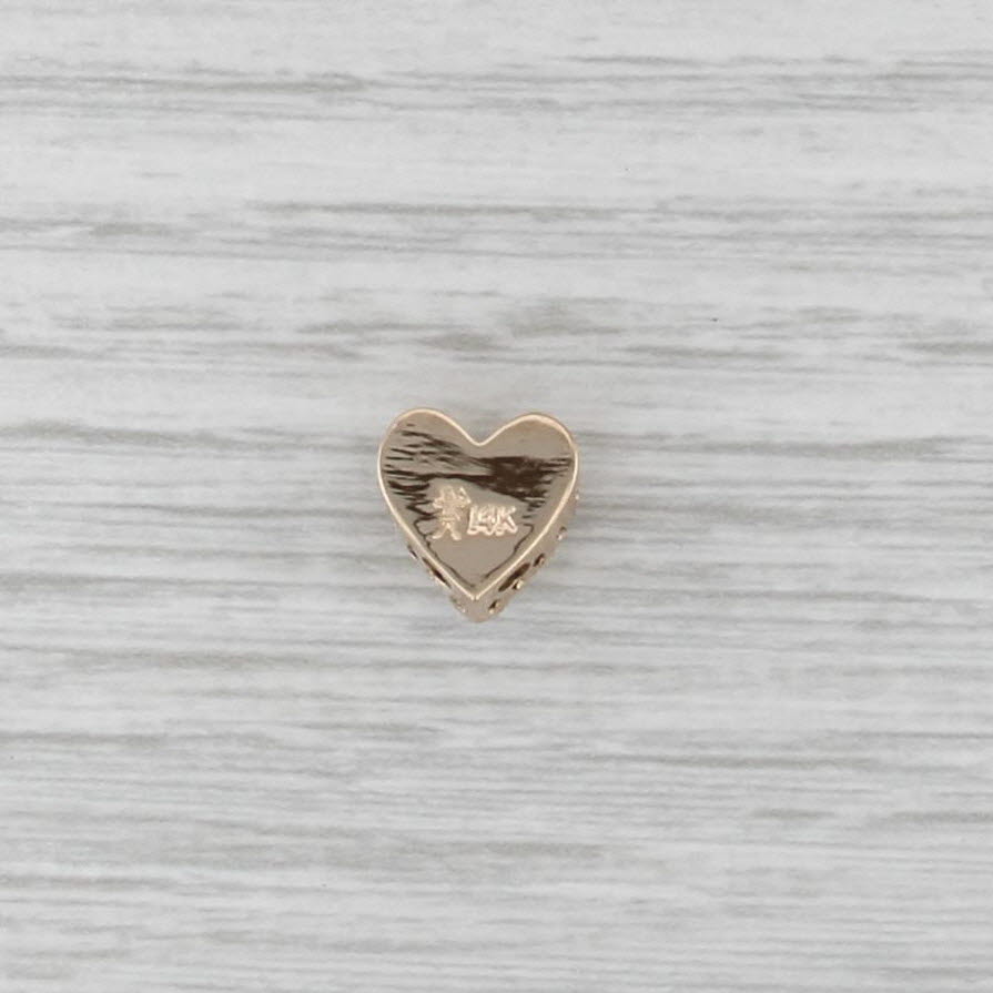Vintage Sapphire Heart Slide Bracelet Charm 14k Yellow Gold Archer Hallmark