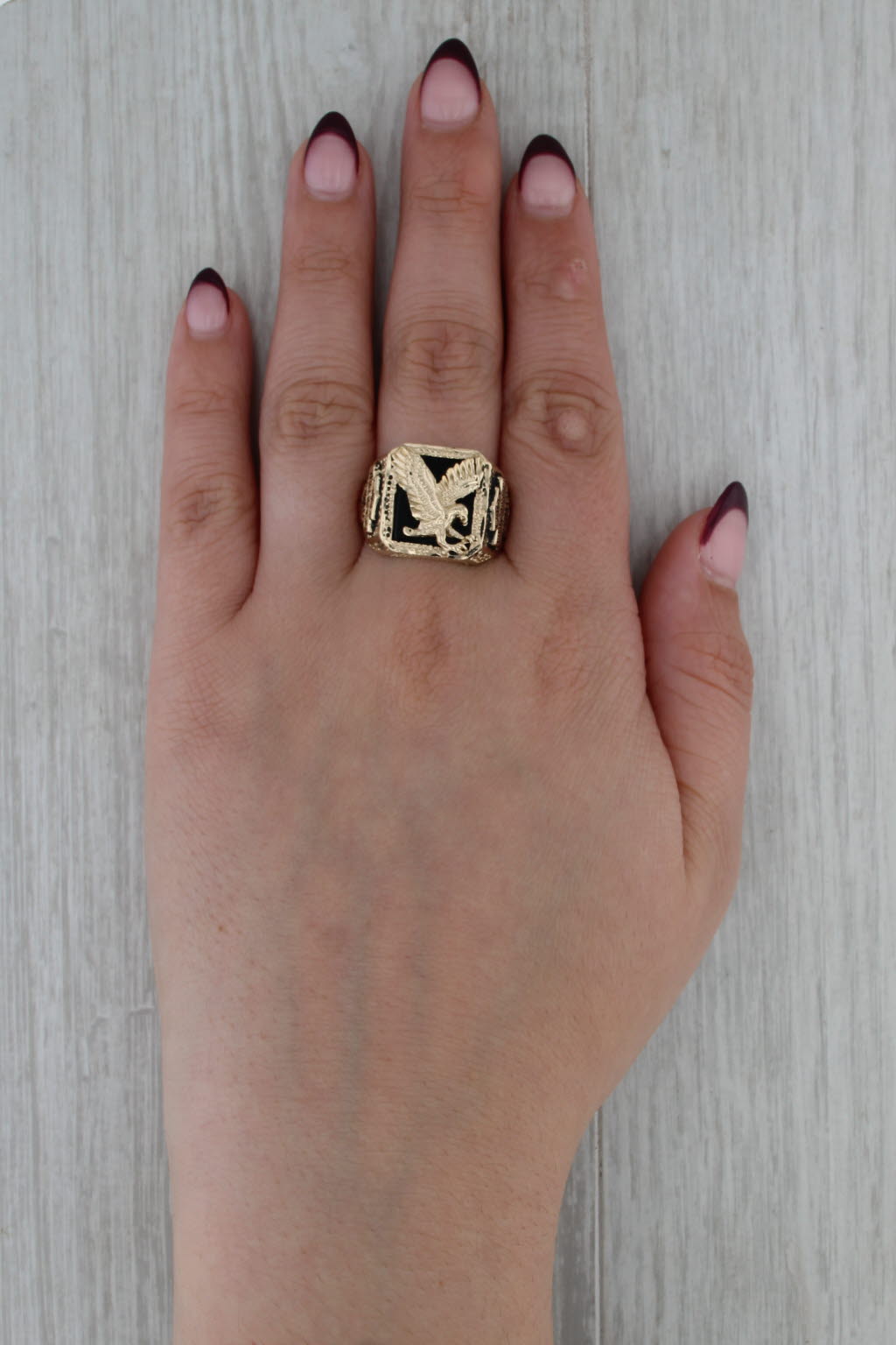 Harley Davidson Motorcycles Logo Eagle Ring 10k Gold Statement Size 12 Stamper