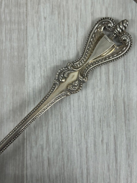 Dark Gray Vintage Towle Old Colonial Sterling Silver Vegetable Server Gold Wash 10.5"