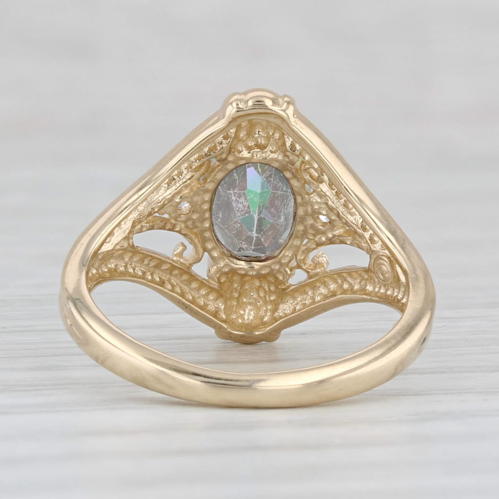 Light Gray 1.65ctw Mystic Topaz Diamond Ring 14k Yellow Gold Size 5