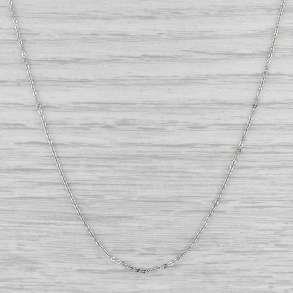 16.25" 1.1mm Cable Chain Necklace 14k White Gold