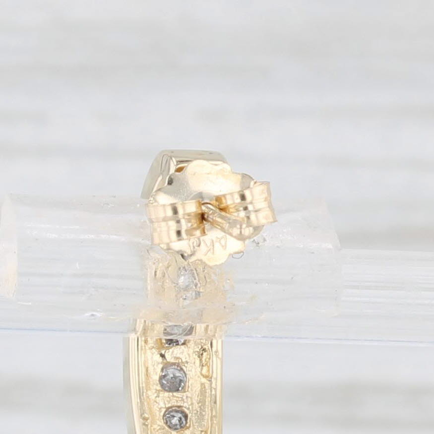 Light Gray 0.20ctw Diamond Journey J-Hook Earrings 14k Yellow Gold Pierced Drops