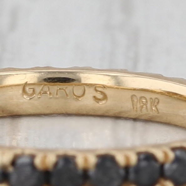 0.55ctw Black Diamond Eterntiy Band 18k Yellow Gold Size 5 Stakable Wedding Ring