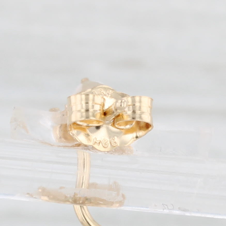 Light Gray Opal Flower Stud Earrings 14k Yellow Gold Vintage