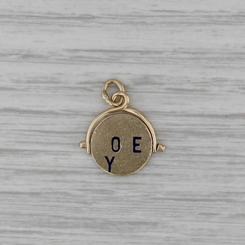 Vintage I Love You Flip Pendant 14k Yellow Gold Charm
