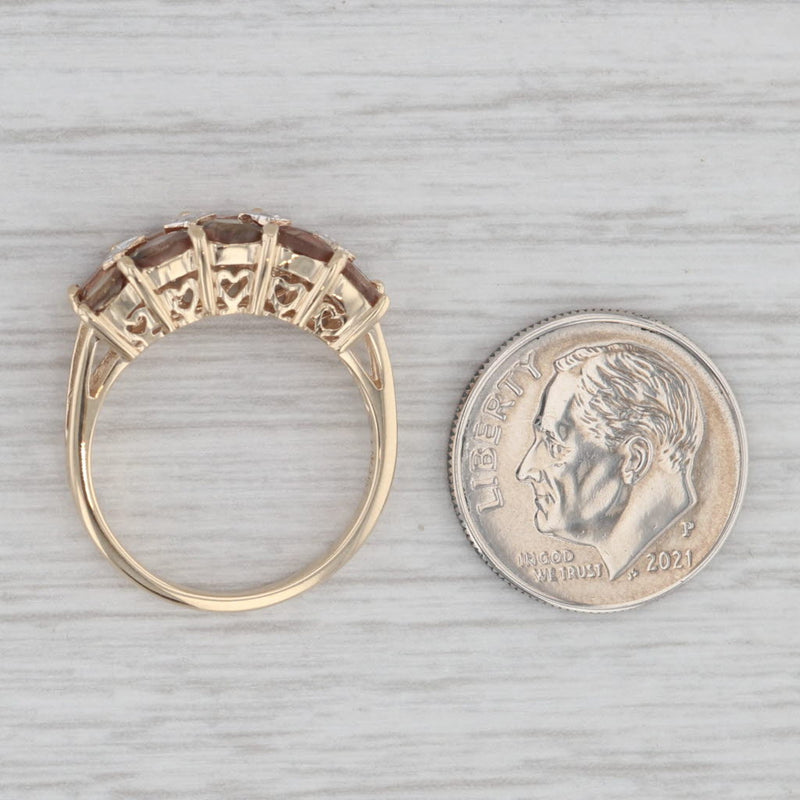 1.90ctw Andesine Labradorite Diamond Ring 10k Yellow Gold Size 6