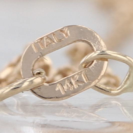 22" 1mm Rope Chain Necklace 14k Yellow Gold