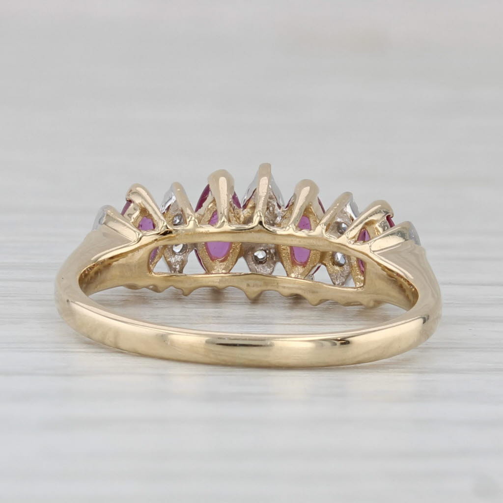 Gray 0.60ctw Ruby Diamond Ring 14k Yellow Gold Size 5 Tiered Stackable