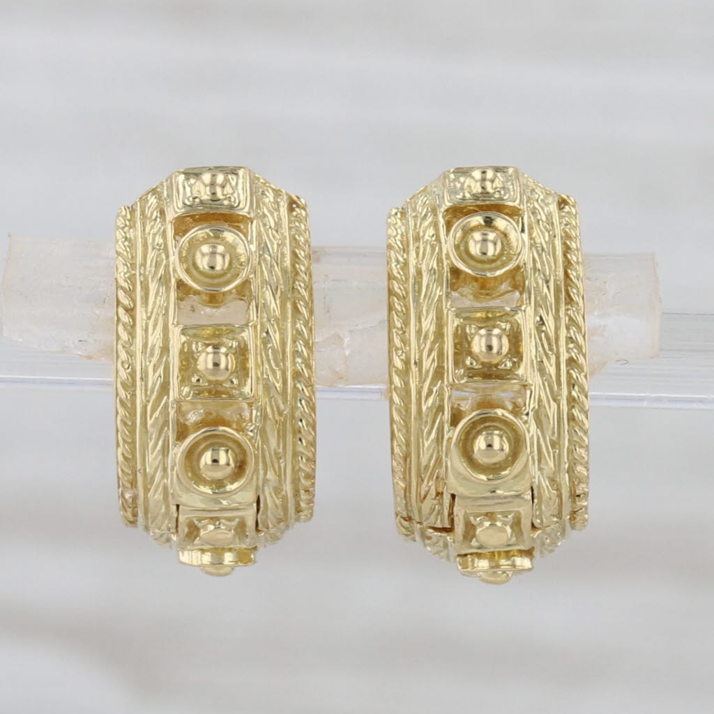 Penny Preville 0.58ctw Diamond Hoop Huggie Earrings 18k Yellow Gold Round Hoops