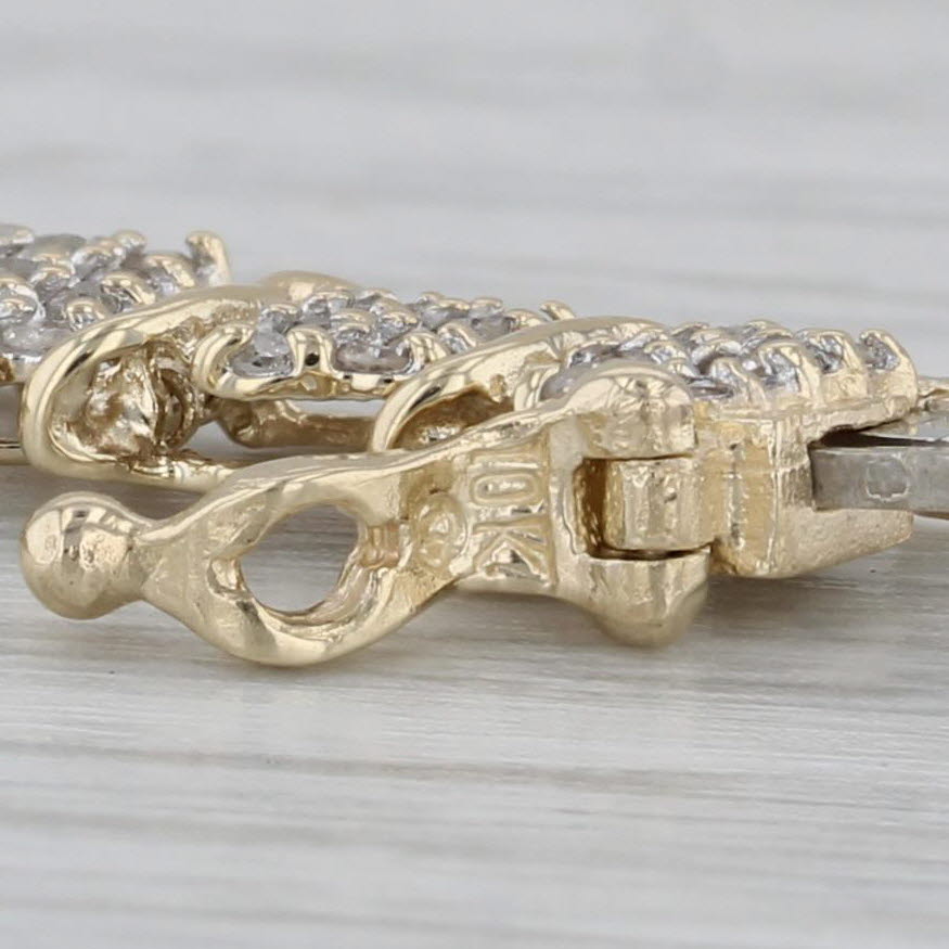 Gray 1.35ctw Diamond Bracelet 10k Yellow Gold 7" 7.4mm