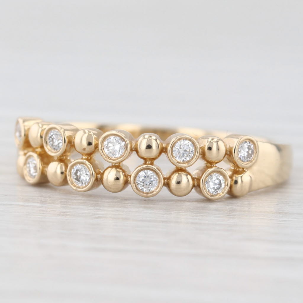 Light Gray New 0.16ctw Diamond Wedding Band 14k Yellow Gold Stackable Anniversary Ring 6.5