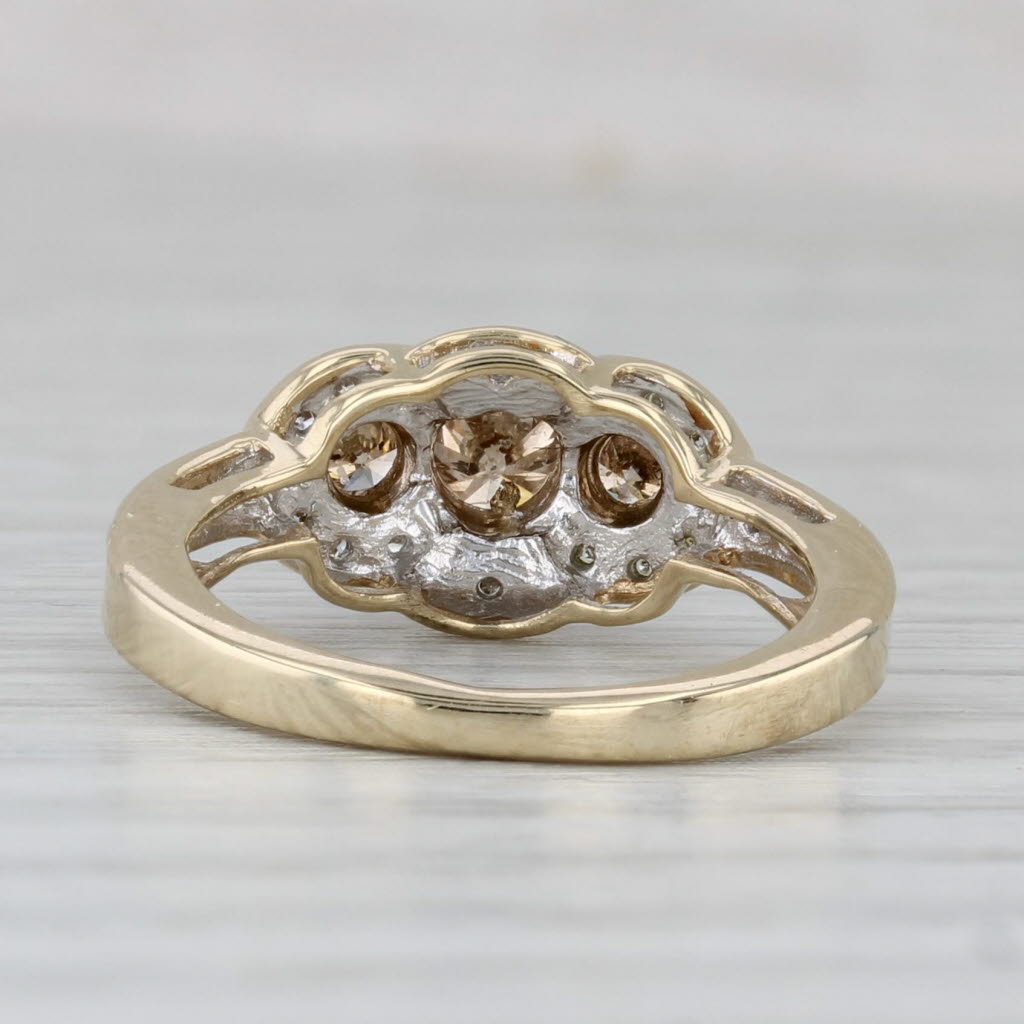 Gray 0.62ctw Champagne Diamond Engagement Ring 14k Yellow Gold Size 4