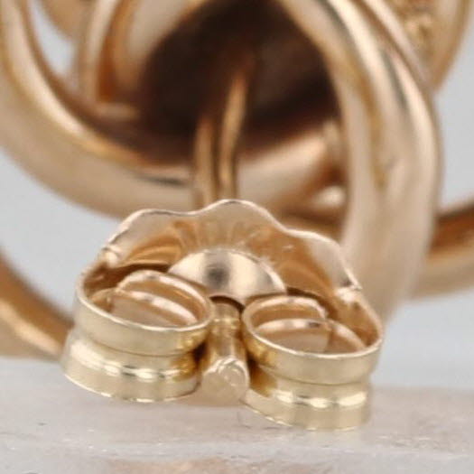 Cultured Pearl Knot Stud Earrings 14k Yellow Gold