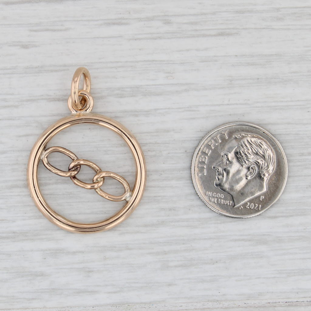 Antique Odd Fellows Pendant 14k Yellow Gold 3-Ring Fob