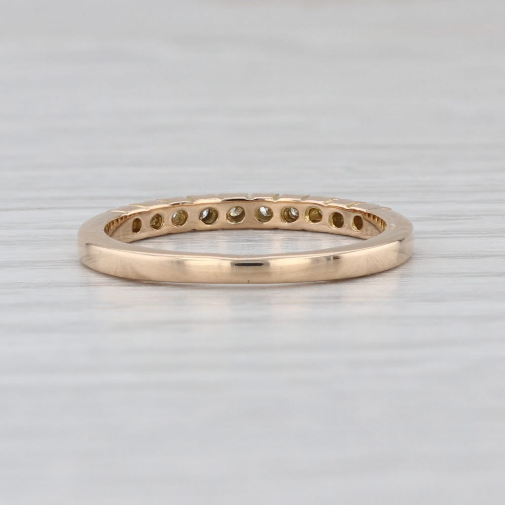 Diamond Wedding Band 14k Yellow Gold Stackable Size 6 Ring