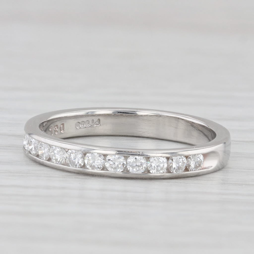 Light Gray 0.50ctw Diamond Wedding Band 950 Platinum Size 7.5 Stackable Anniversary