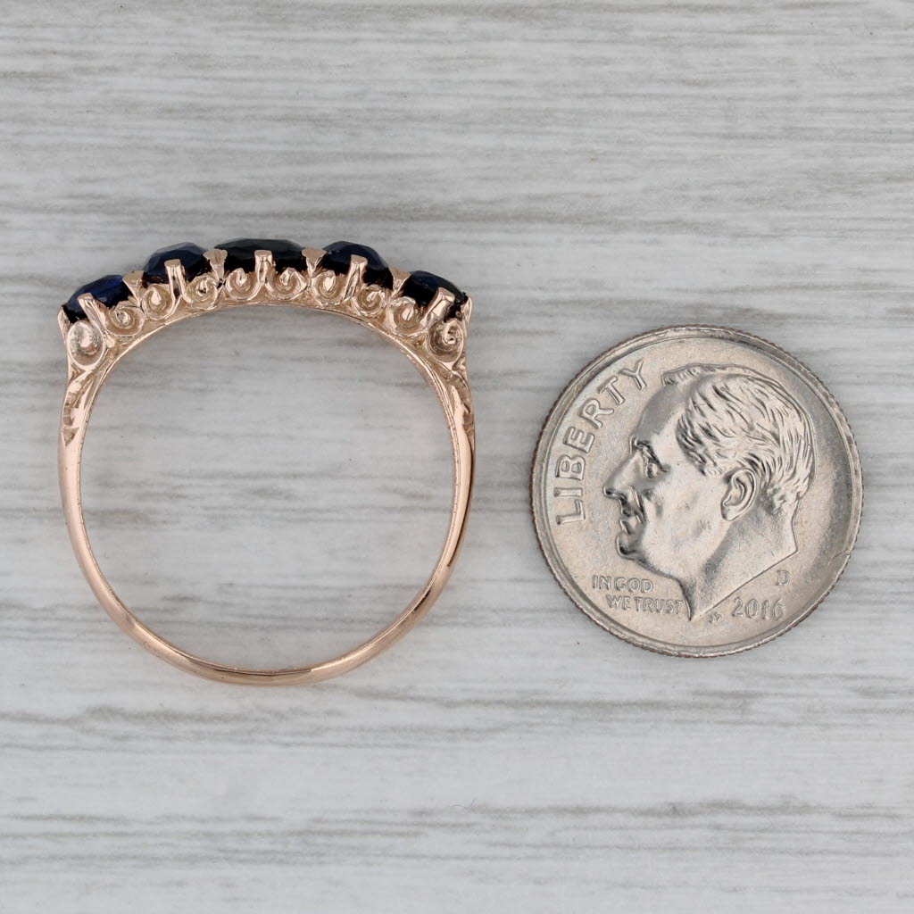 Gray Antique Sapphire 2.43ctw Ring 14k Rose Gold Size 9.75 Stackable GIA