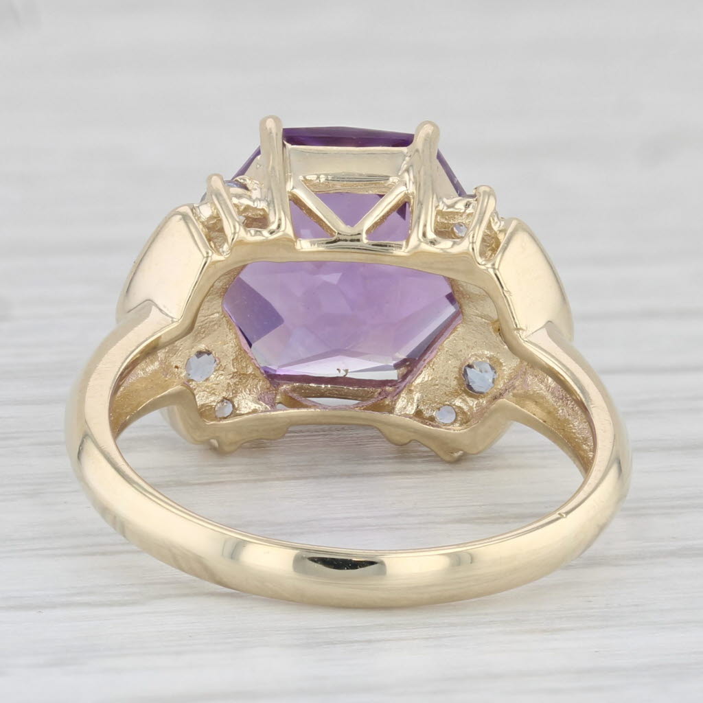 Light Gray 4.64ctw Amethyst Tanzanite Ring 14k Yellow Gold Size 7