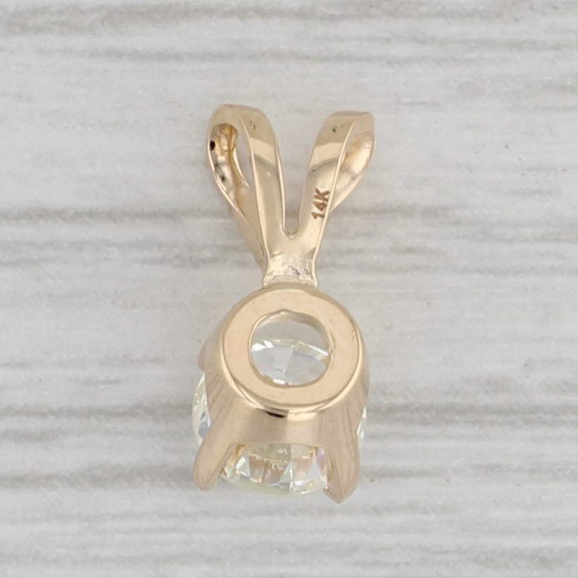 Gray New 0.45ct Round Diamond Solitaire Pendant 14k Yellow Gold Small Drop