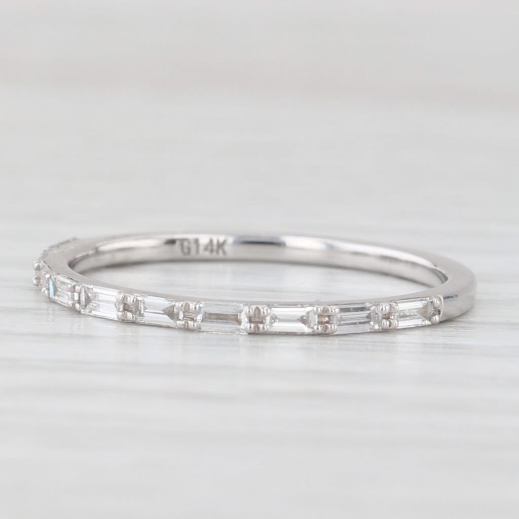 Light Gray New 0.25ctw Diamond Wedding Band 14k White Gold Stackable Anniversary Ring 6.25