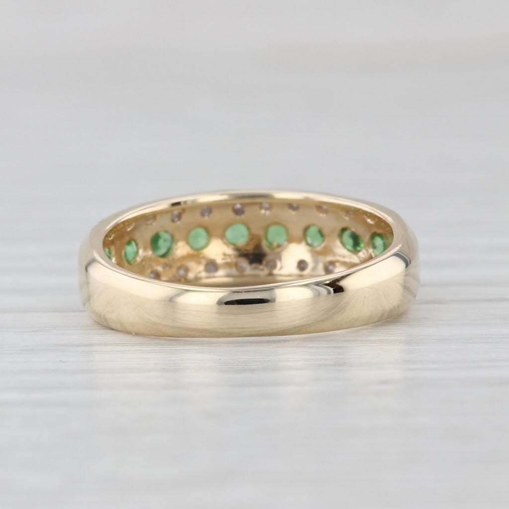 0.37ctw Tsavorite Green Garnet Diamond Ring 10k Yellow Gold Size 6 Stackable