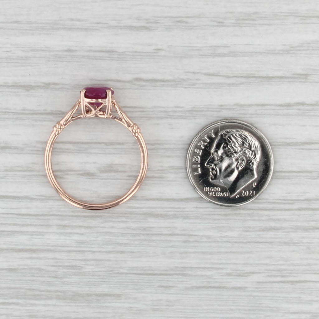 Luxoro 1.50ct Ruby Round Brilliant Solitaire Ring 14k Rose Gold Size 8