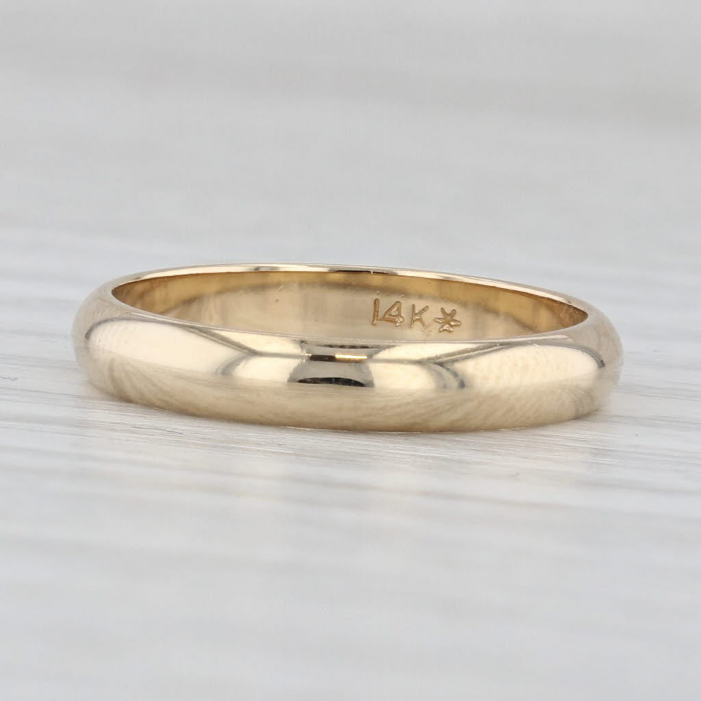 Light Gray Yellow Gold Women's Wedding Band 14k Yellow Gold Size 5 Ring Stackable