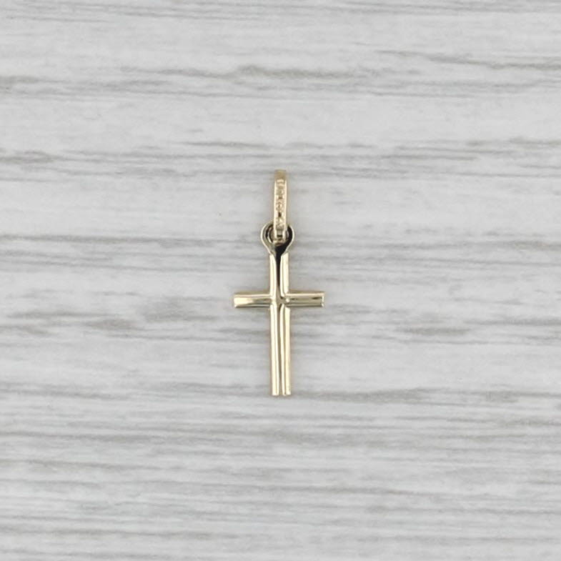 Tiny Gold Cross Charm 10k Yellow Gold Pendant