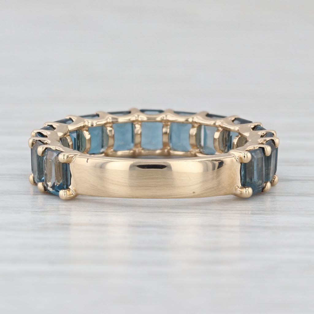 3.40ctw Blue Topaz Ring 14k Yellow Gold Size 6.25 Stackable Band Anniversary