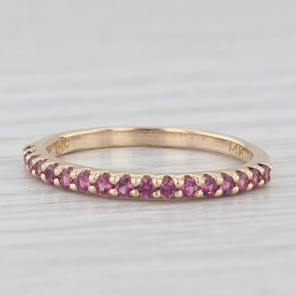 Light Gray 0.50ctw Garnet Stackable Ring 14k Yellow Gold Size 6 Wedding Band