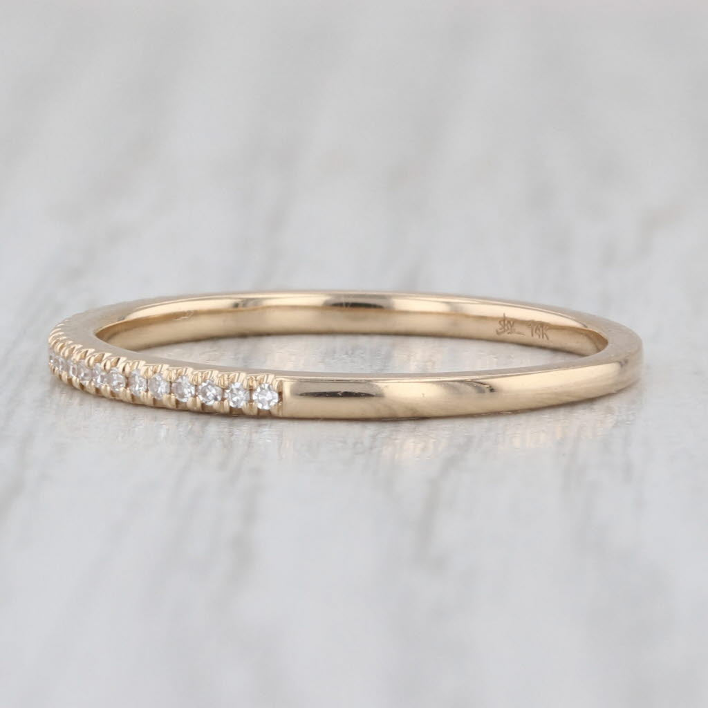 Diamond Wedding Band 14k Yellow Gold Size 7.25 Stackable Ring Shy Creations