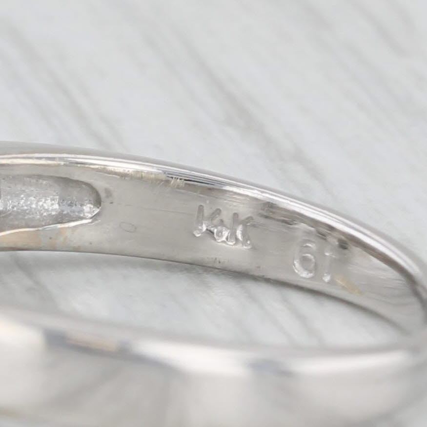 Light Gray 1.24ctw 3-Stone Emerald Cut Engagement Ring 14k White Gold Size 6.25