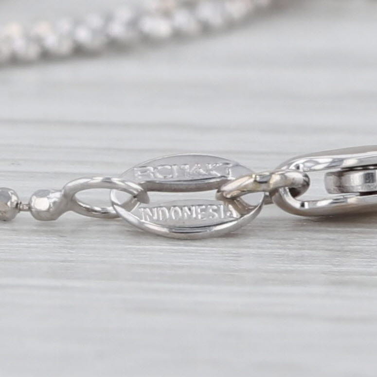 0.39ctw Diamond Cluster Interlocking Circles Pendant Necklace 14k White Gold 16"